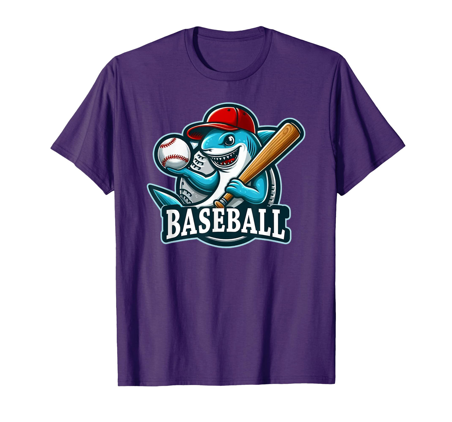 Baseball Shark Playing Baseball T-Shirt