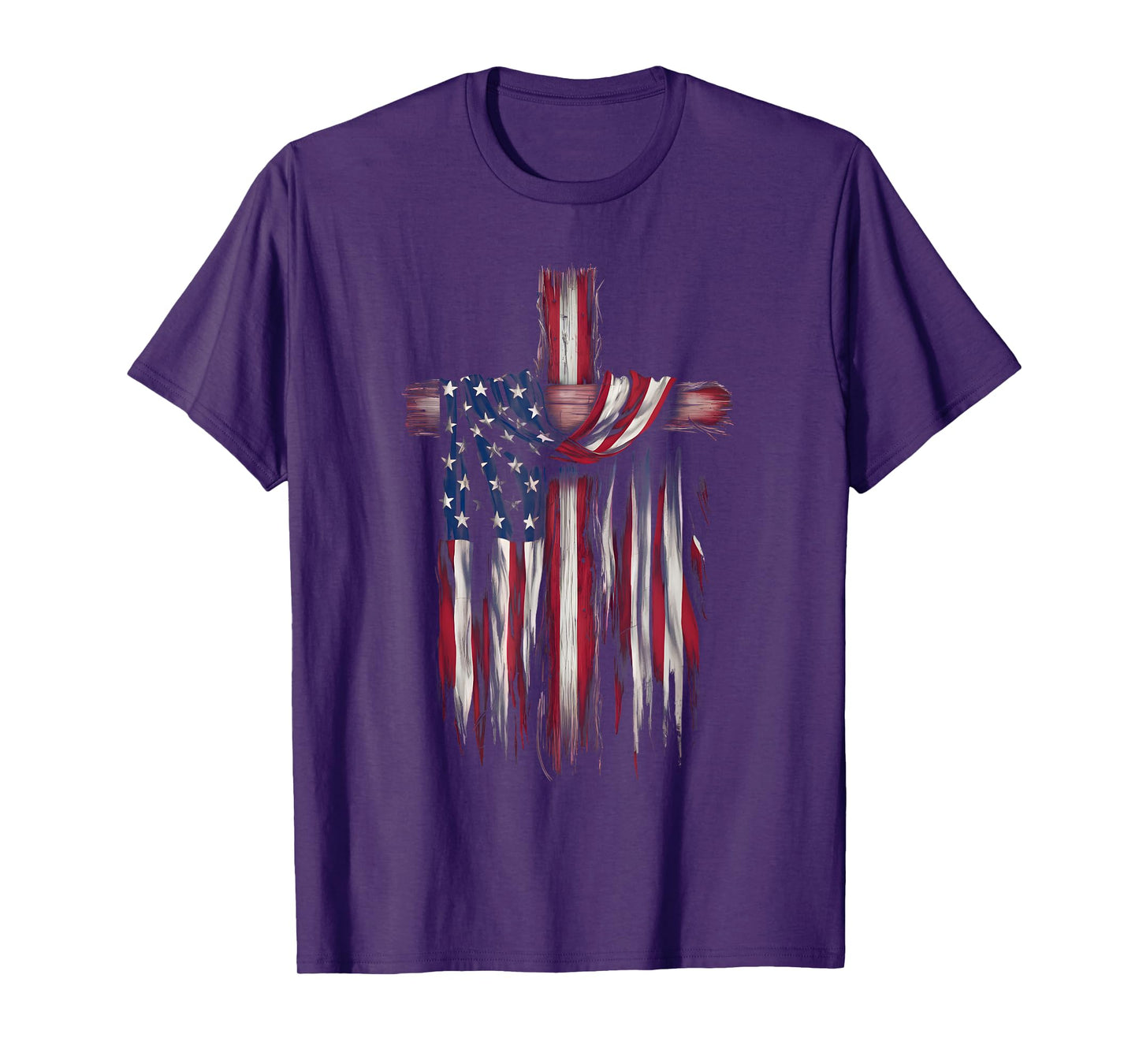 USA Flag Religious Quote 4th of July Christian Faith Women Men T-Shirt