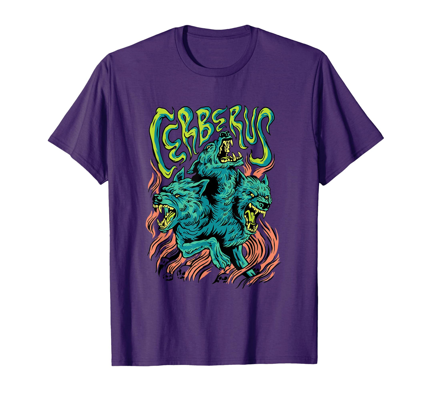 Cerberus - Creepy Three-Headed Dog Greek Mythology Lover T-Shirt for Men Women Kids
