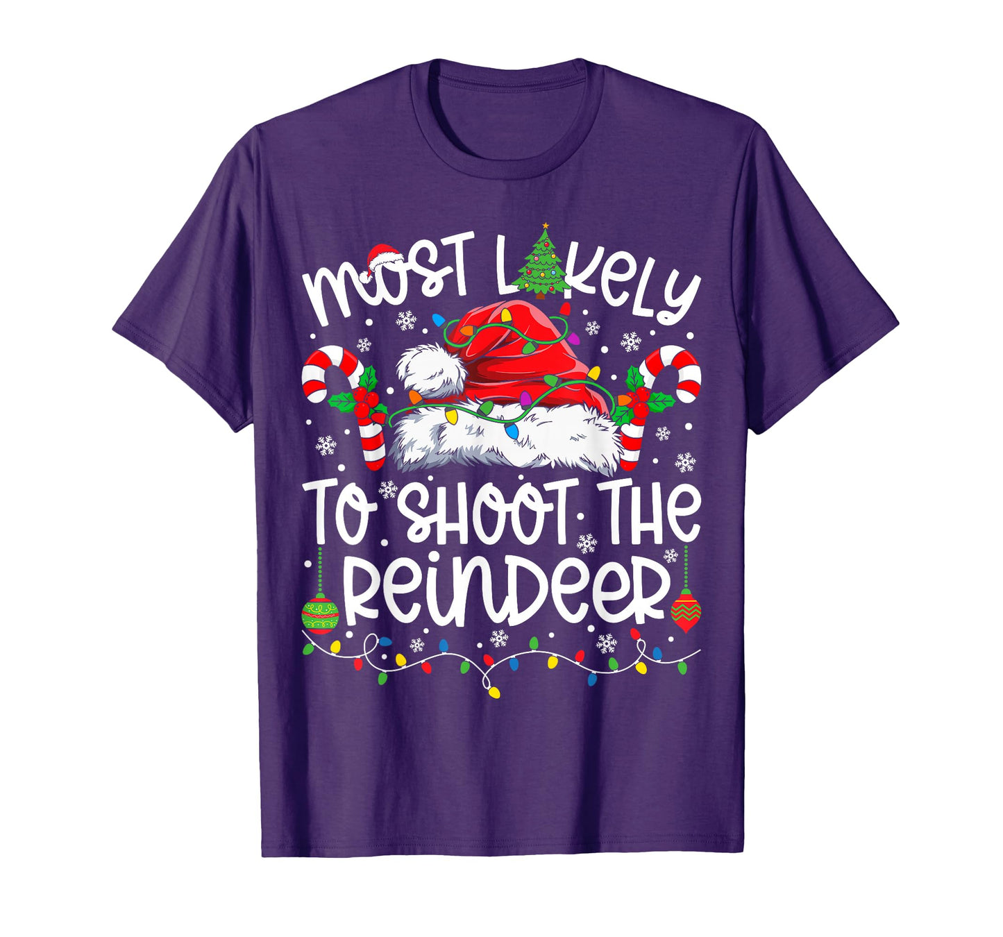 Most Likely to Shoot The Reindeer Family Matching Christmas T-Shirt