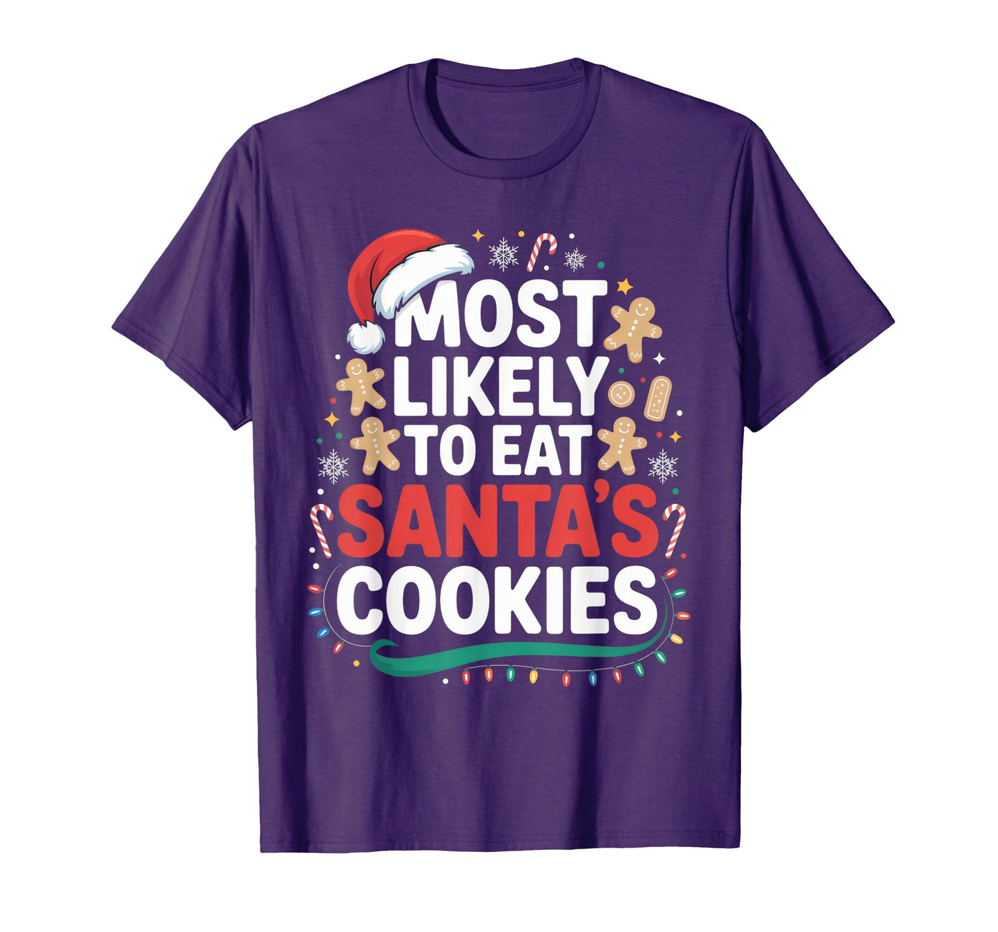 Most Likely to Eat Santa's Cookies Funny Christmas Kids T-Shirt