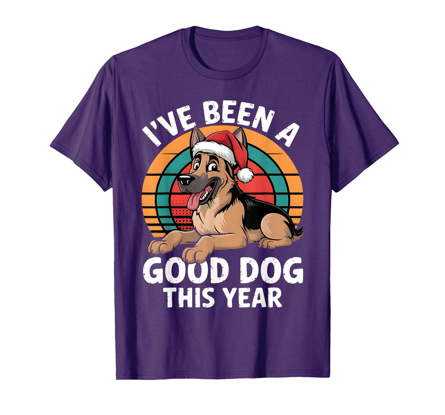 Funny Father Christmas Xmas German Shepherd Party Costume T-Shirt