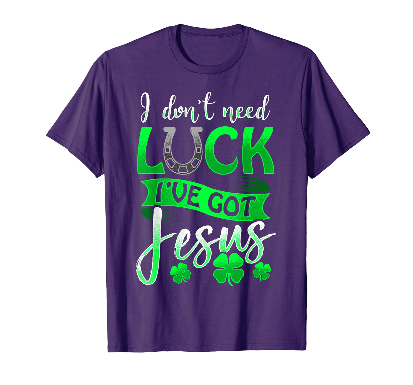 Lucky Irish Holiday by 3C St. Patrick's Day Christian Unisex Black Cotton/Polyester T-Shirt, Small, Short Sleeve, Round Neck, Casual, All Seasons, Letter Print, Horse & Jesus Theme