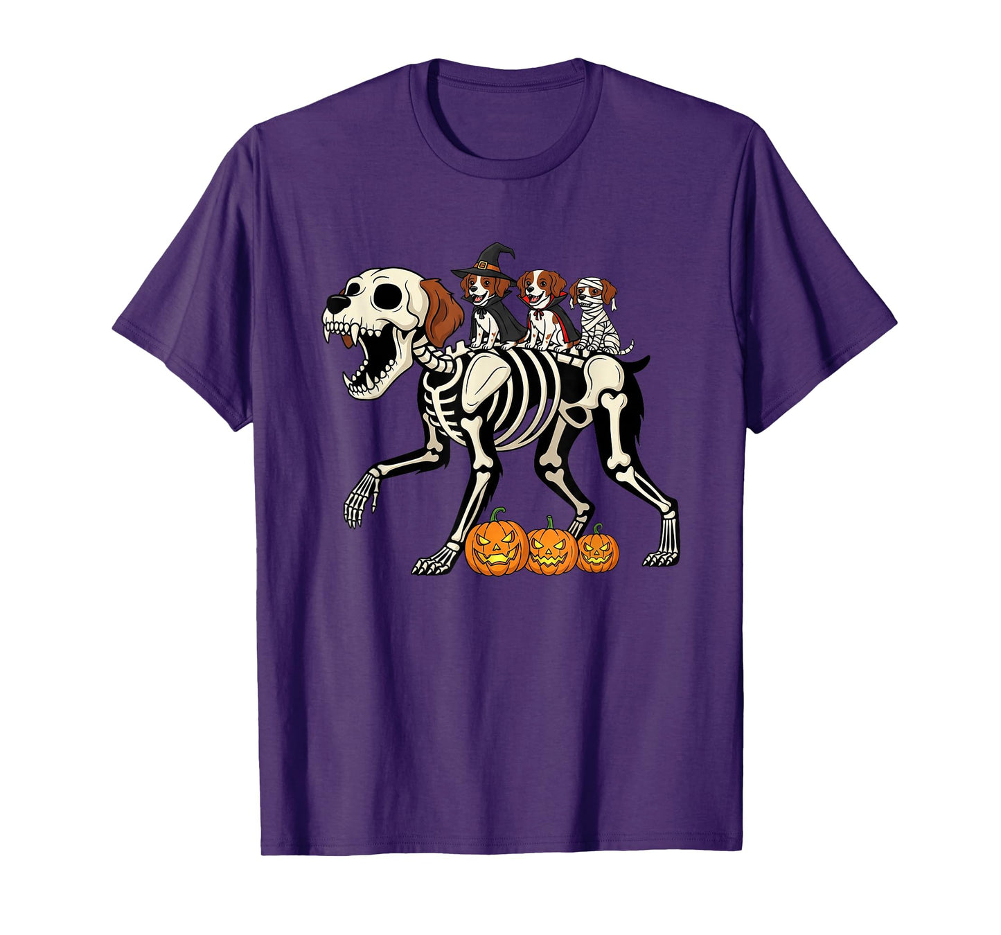 Brittany Skeleton Mummy Witch Halloween Kids Mens Womens T-Shirt