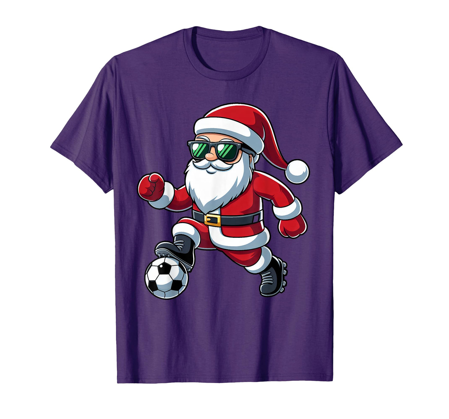 Christmas Santa Claus Play A Soccer Funny Boys Kids Xmas T-Shirt