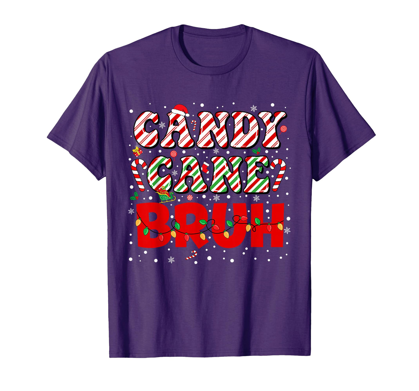 Candy Cane Bruh Christmas Love Candy Boys Girls Kids Xmas T-Shirt