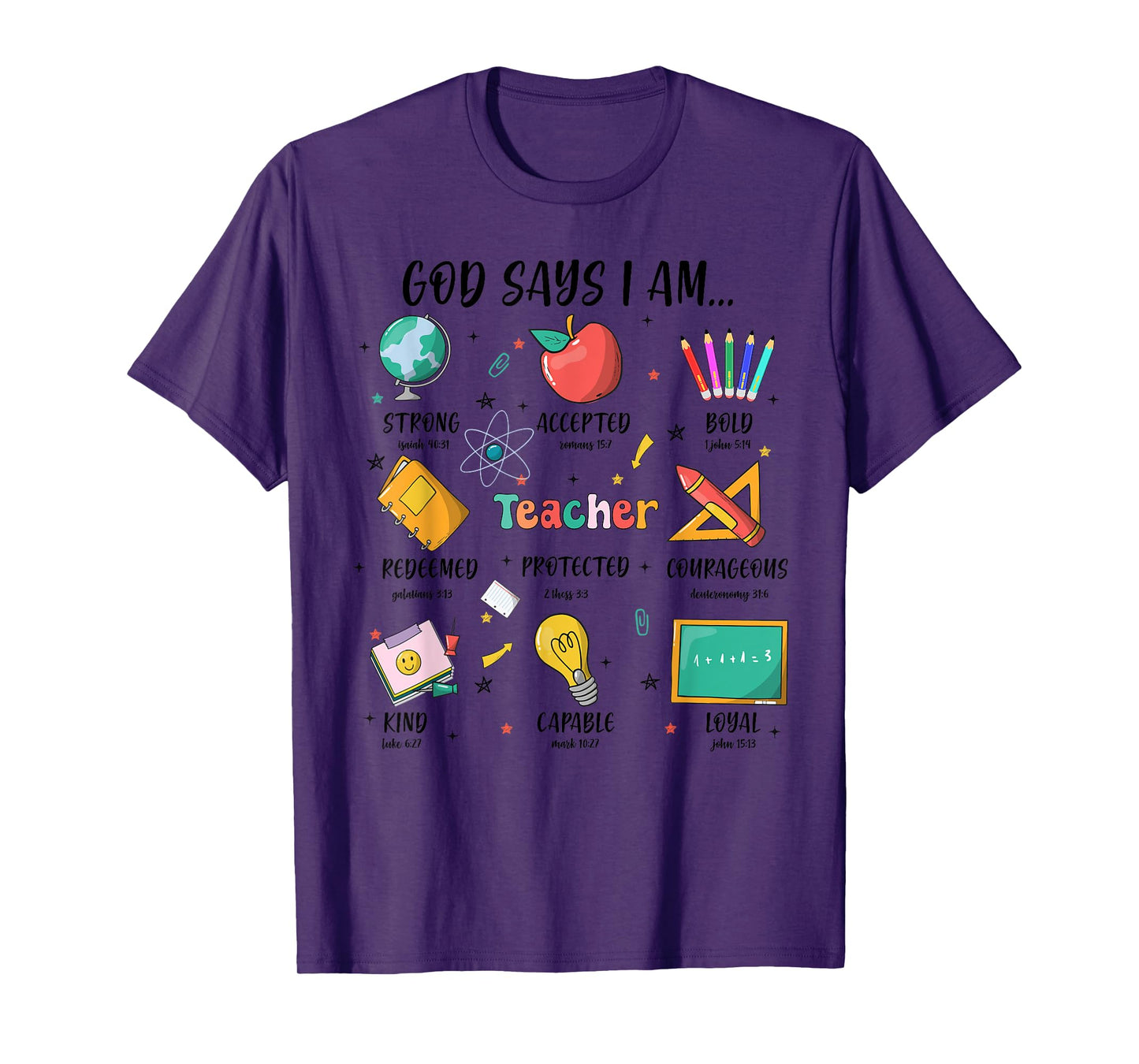 Teacher Christian God Says I Am Bible Verse Religious Teach T-Shirt
