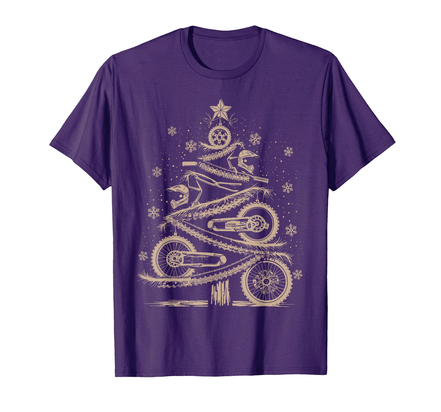 Funny Xmas Motocross Lover Dirt Bike Christmas Tree T-Shirt