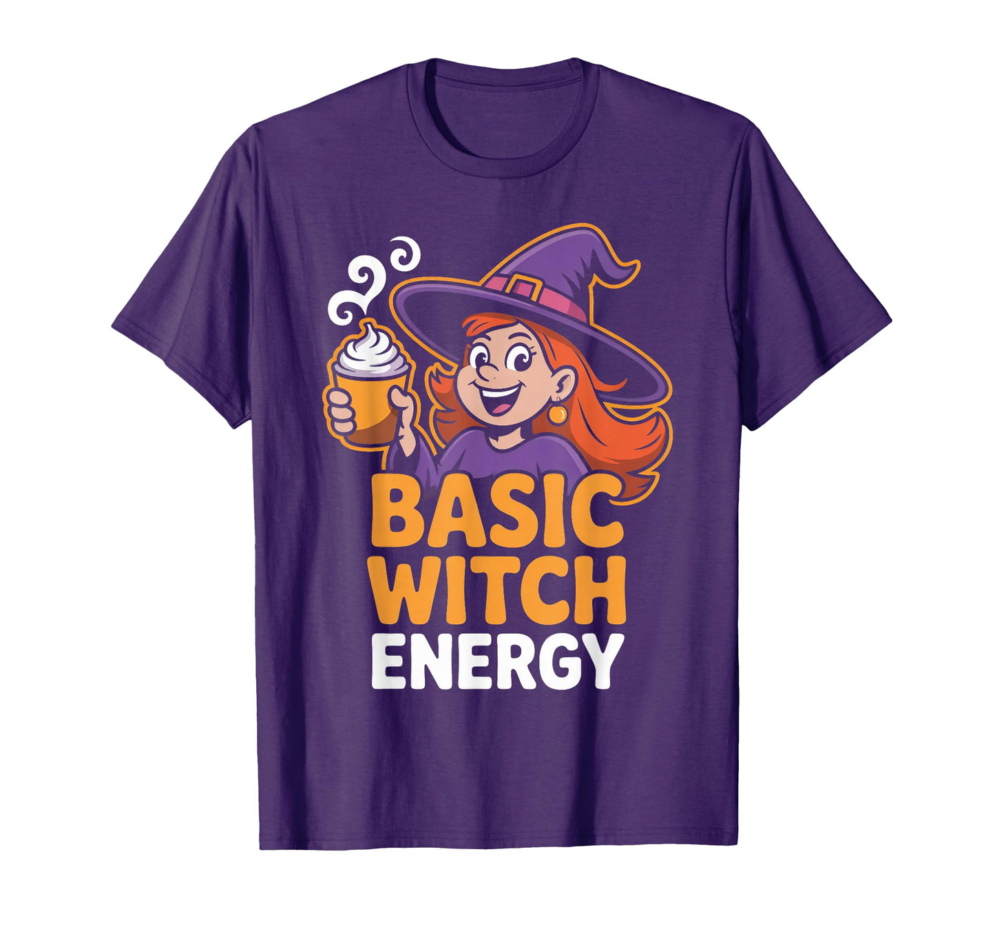 Basic Witch Energy Magical Trippy Rainbow Latte T-Shirt