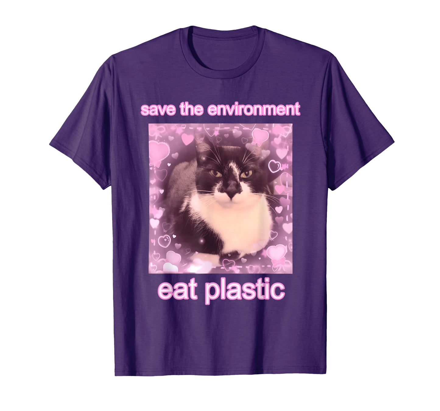 Cat Save The Environment Eat Plastic T-Shirt