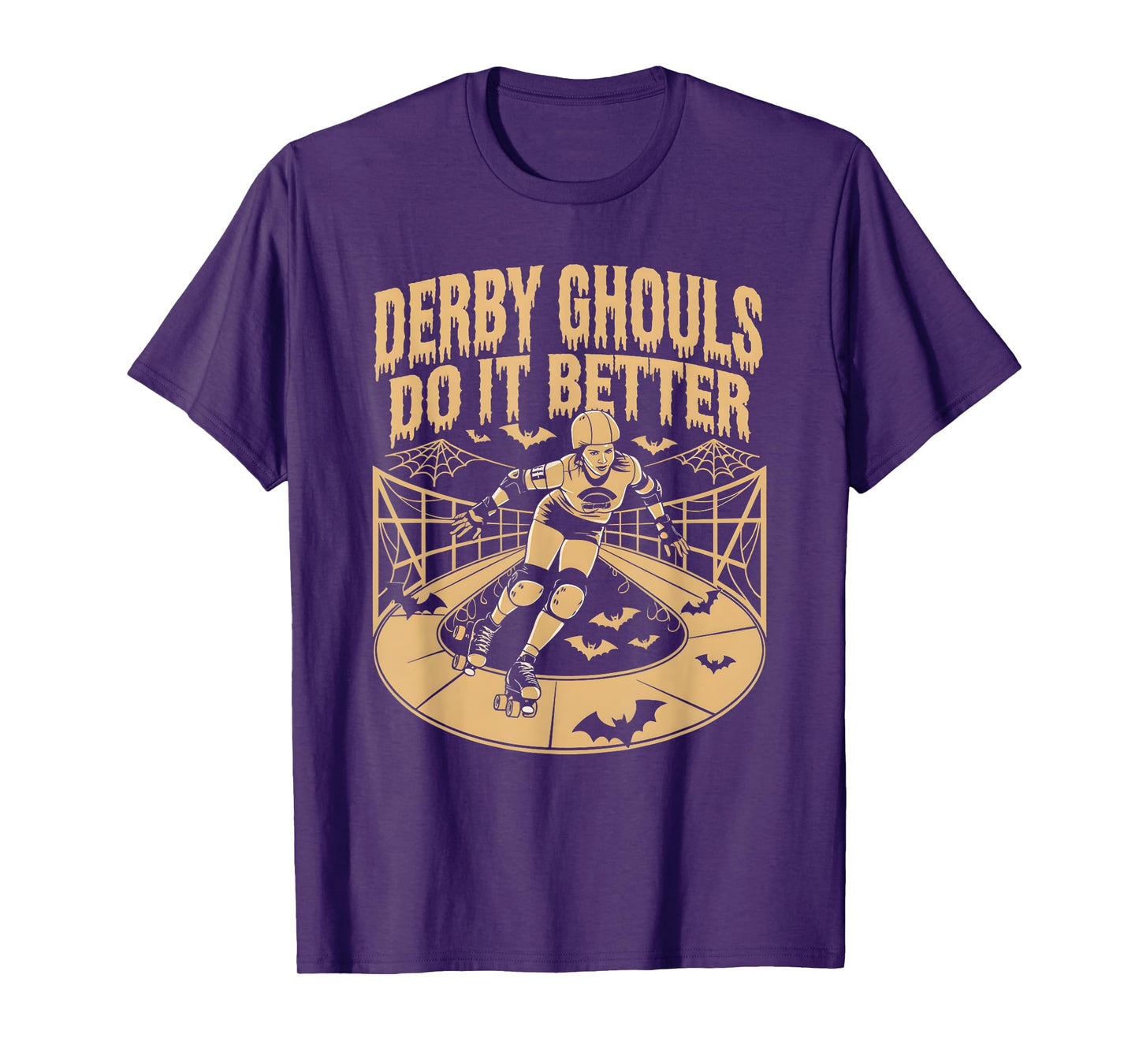 Spooky Roller Derby Enthusiasts Unisex-Adults Halloween Derby T-Shirt