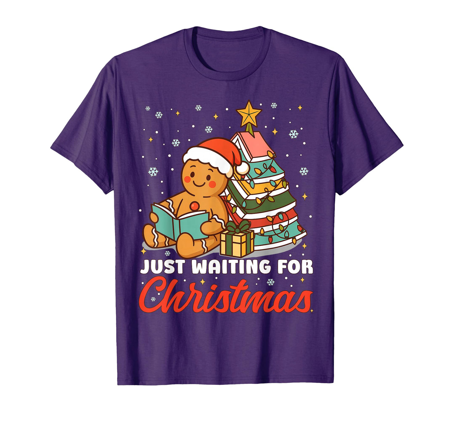 Just Waiting for Christmas Gingerbread Christmas Book Kids T-Shirt