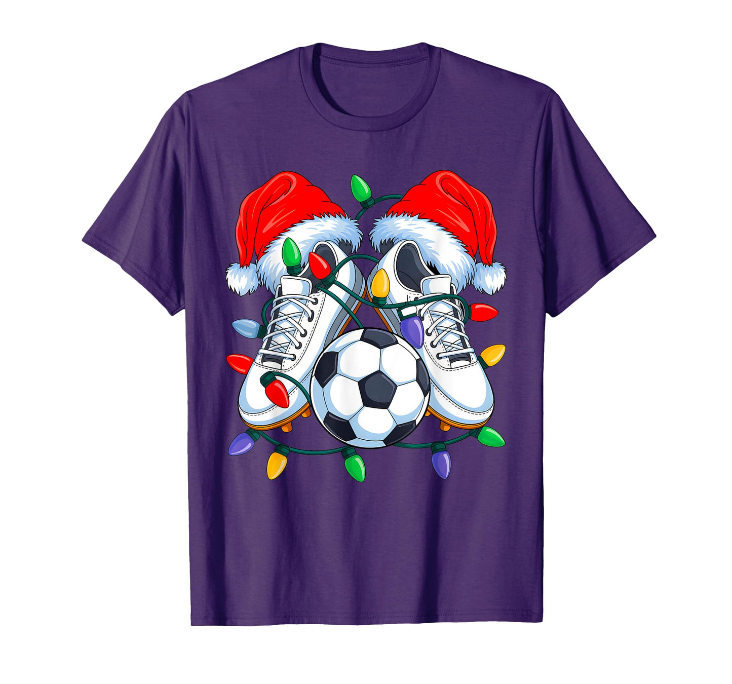Christmas Soccer Xmas Santa Sports Hat Mens Womens Kids T-Shirt