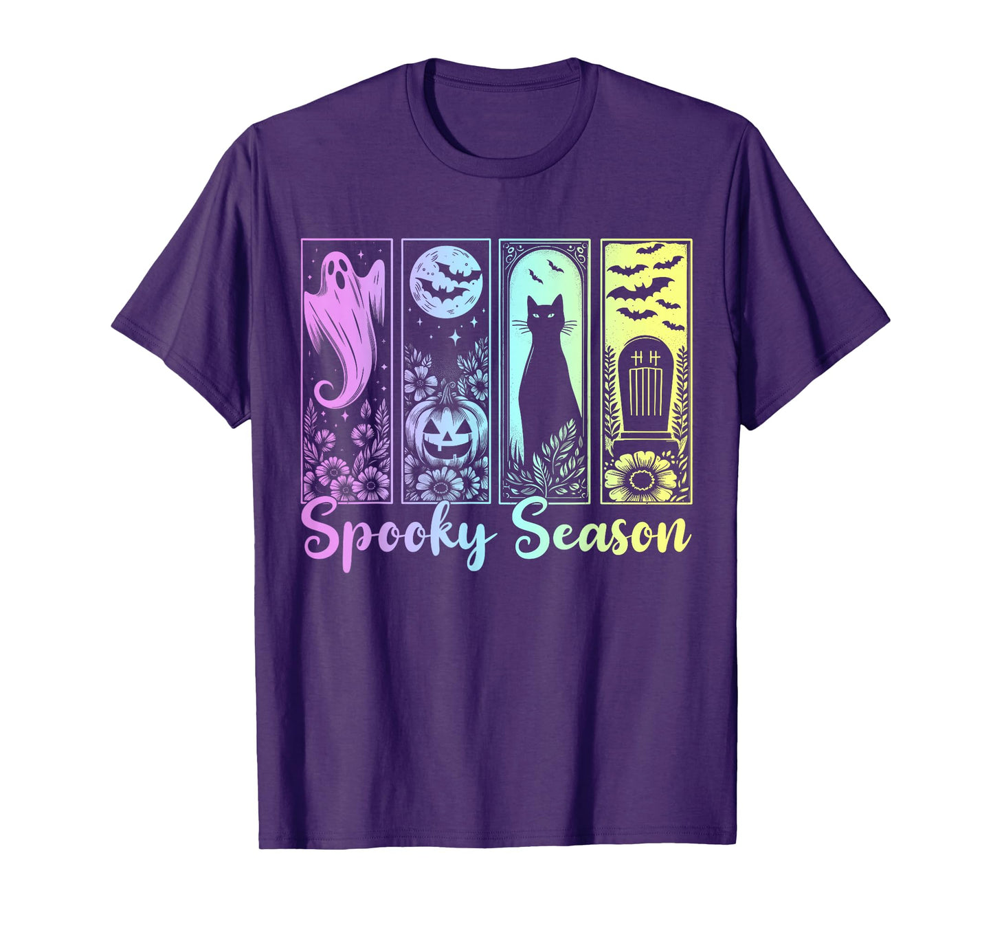 Halloween Spooky Season Horror Cat Vintage Halloween Ghost T-Shirt