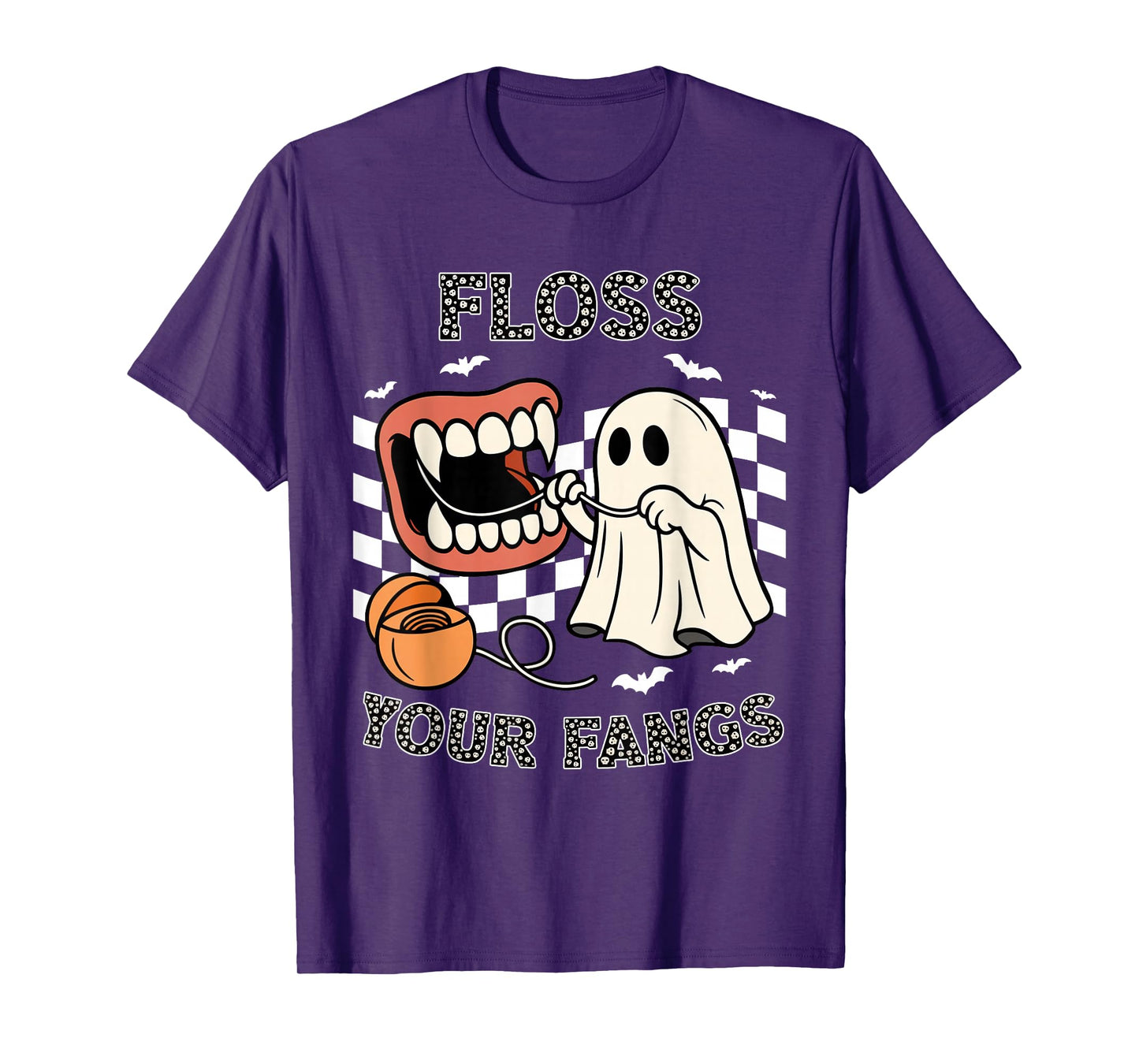 Floss Your Fangs Dental Hygienist Funny Dentist Halloween T-Shirt