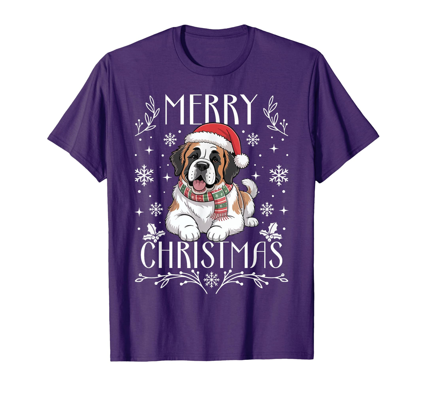 St Bernard Dog Merry Christmas Funny Ugly Christmas T-Shirt