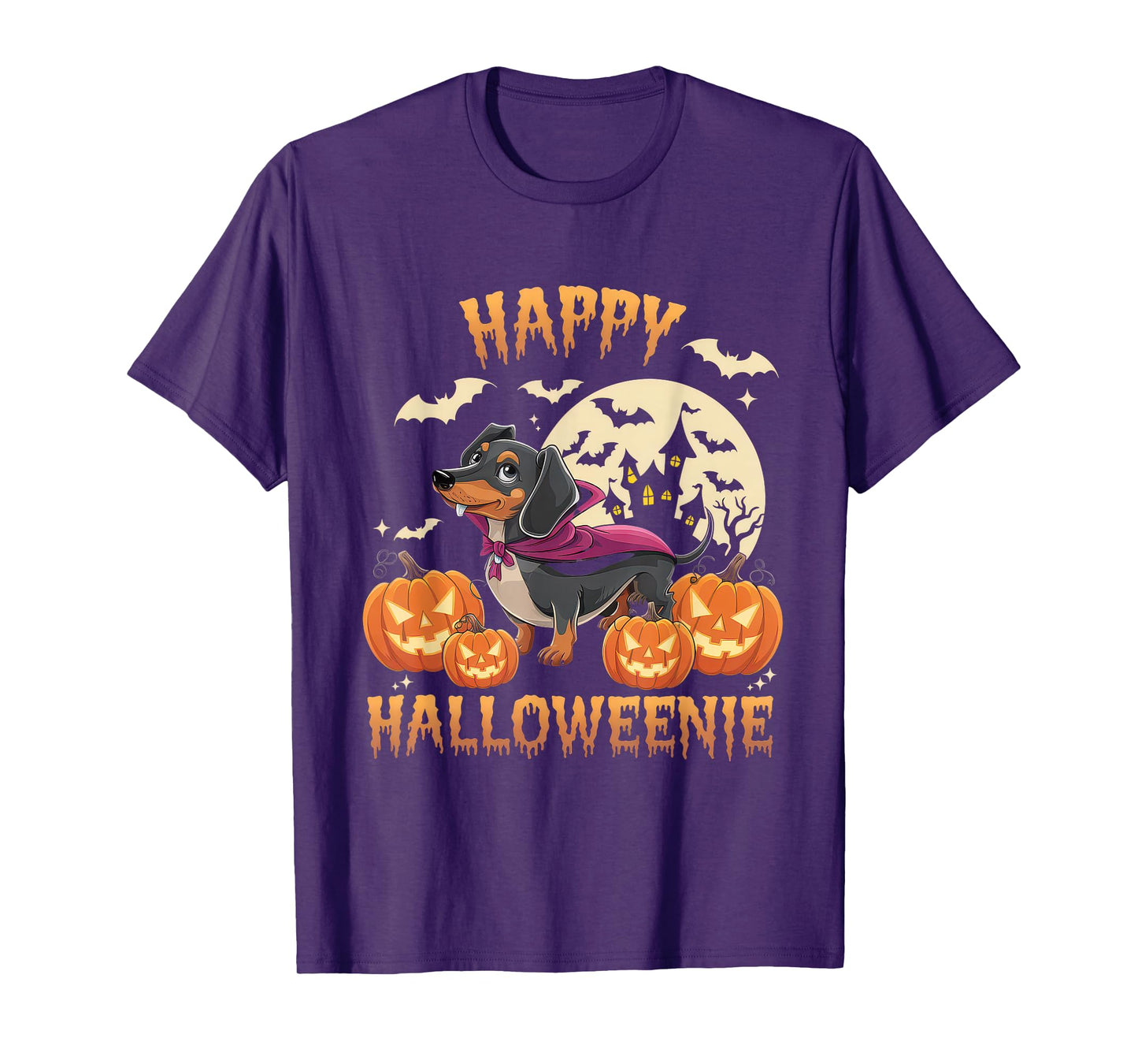 Happy Halloweenie Tshirt Women Men Wiener Monster Party T-Shirt