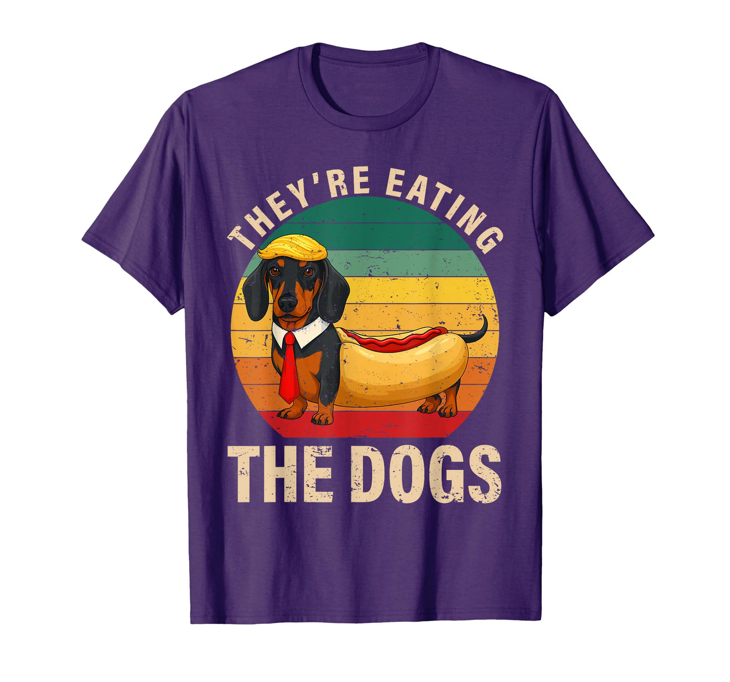 Retro They’re Eating The Dogs Funny Dachshund Weiner Dog T-Shirt