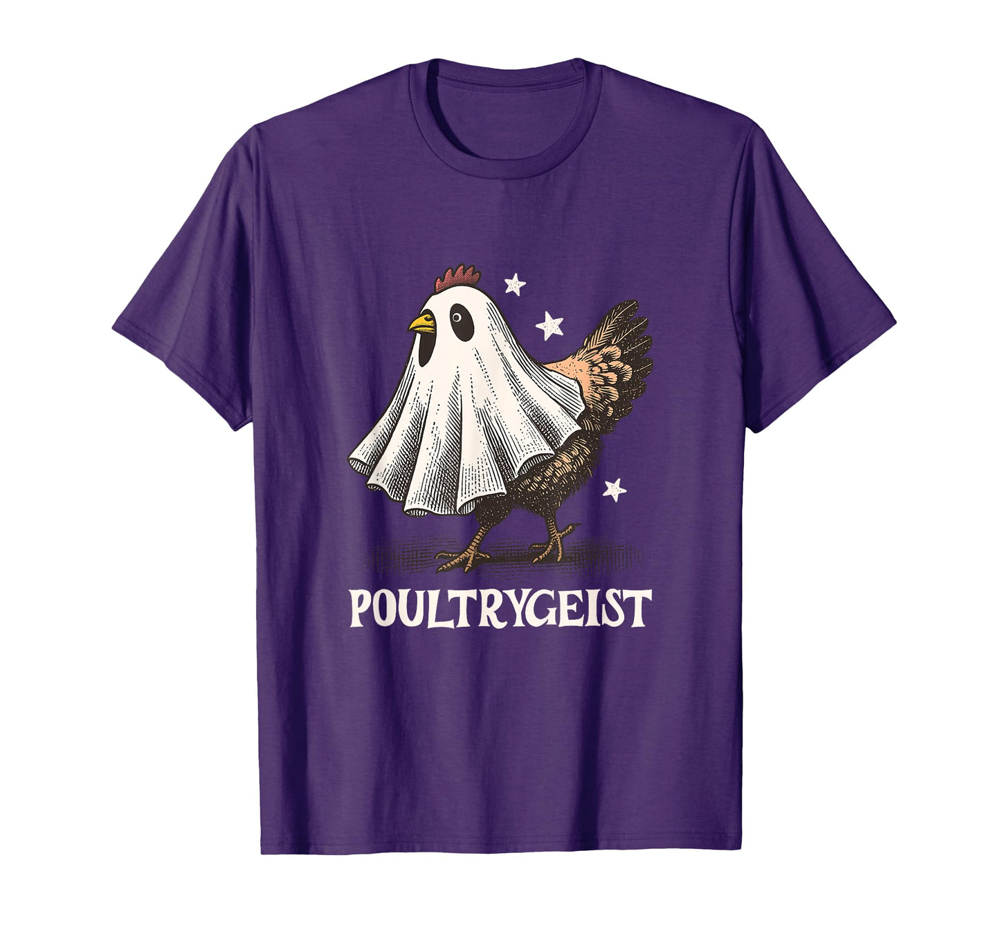 Chicken Ghost Poultrygeist Funny Halloween Farmer T-Shirt