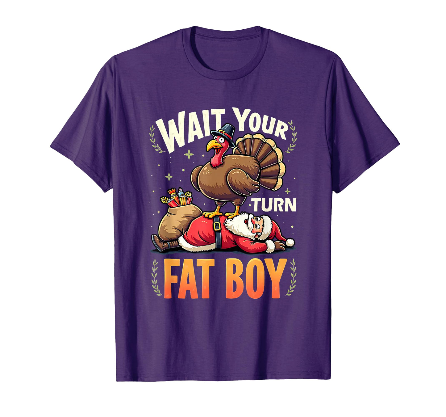 Santa Fall Vibes Pumpkin Trending Funny Thanksgiving Turkey T-Shirt