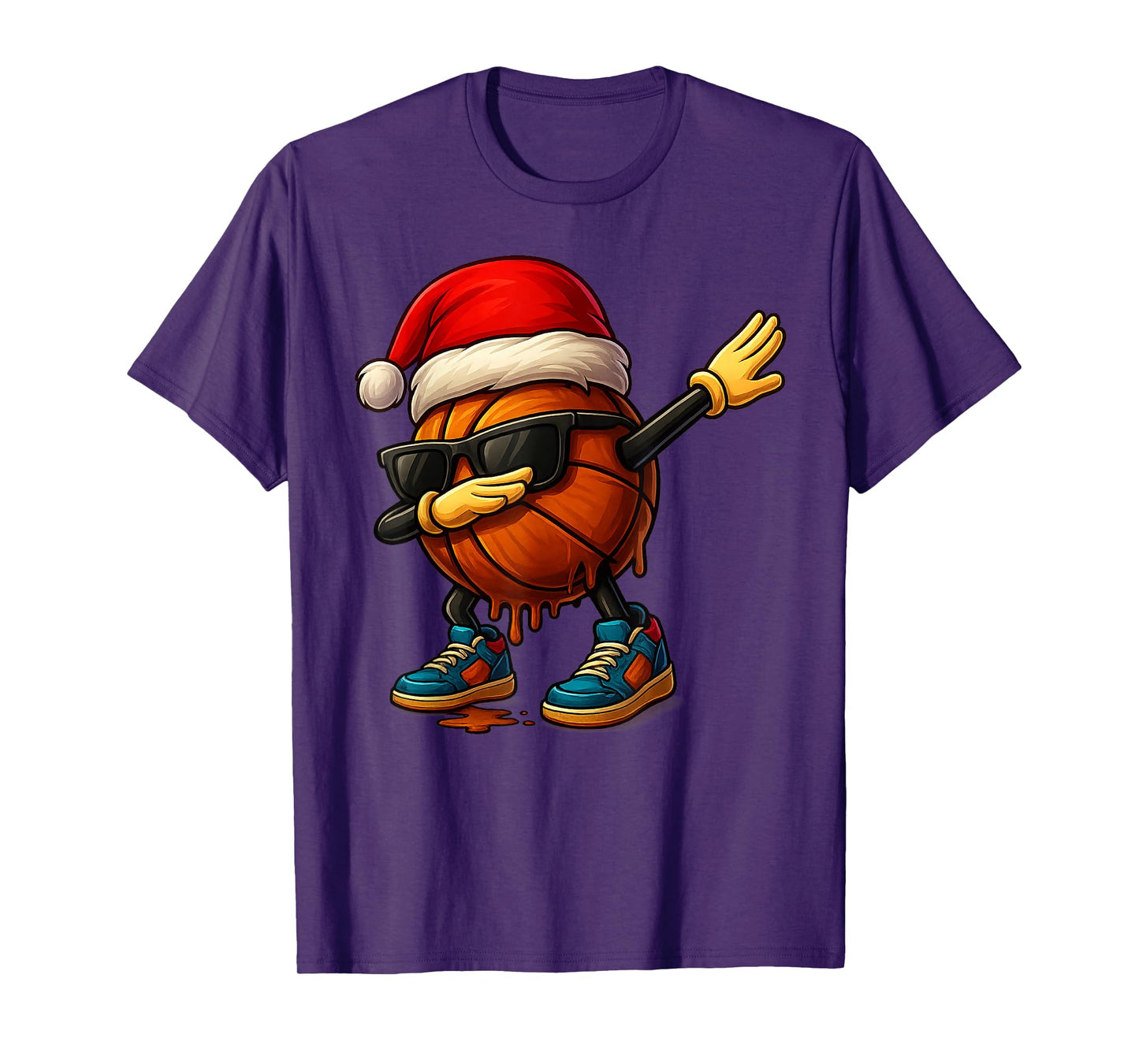 Dabbing Basketball Sunglasses Funny Christmas Tee Boys Gifts T-Shirt