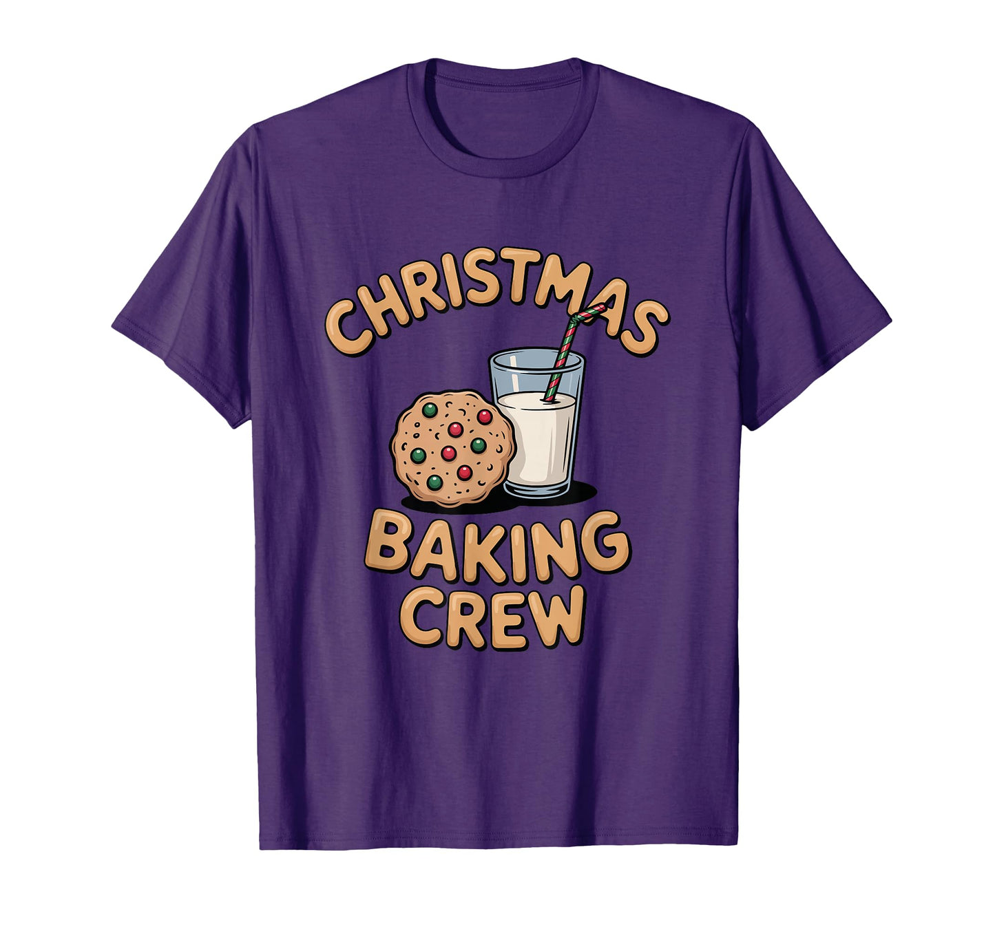 Cookie Christmas Baking Crew Milk Design T-Shirt