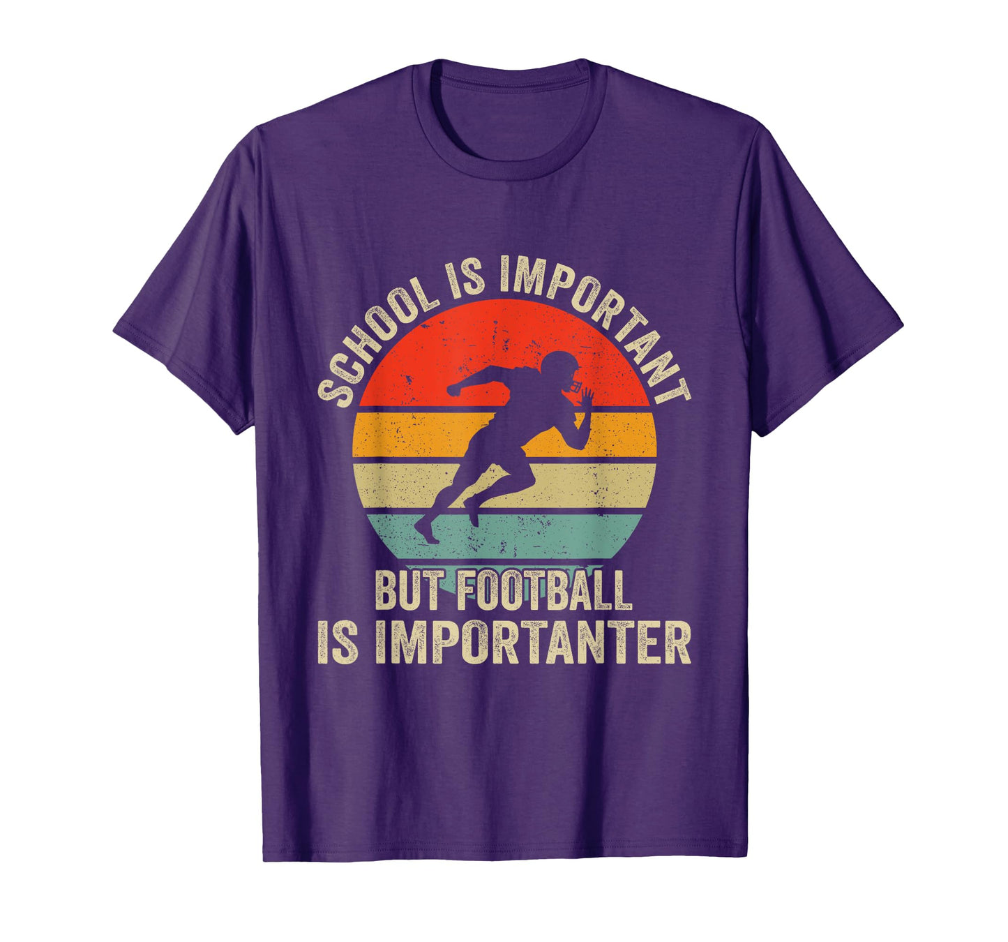 School Is Important Football Is Importanter Football Lineman T-Shirt