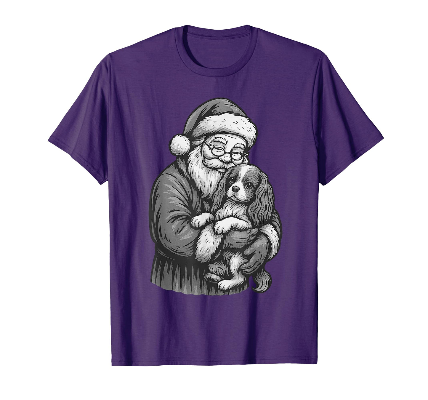 Cavalier King Charles Spaniel Santa Claus Christmas Dog T-Shirt