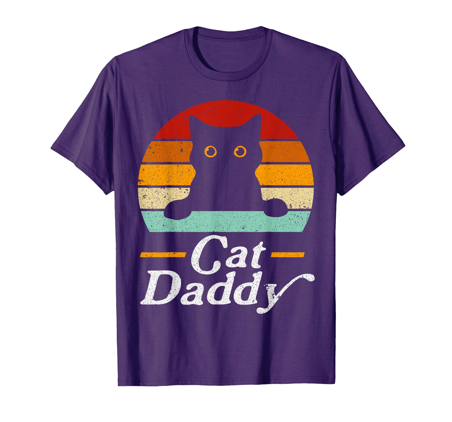 Black Cat Daddy Retro Birthday & Father's Day Cat Dad Mens T-Shirt