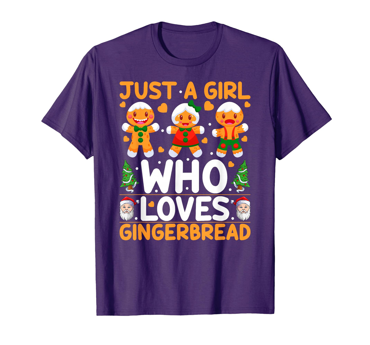 Just A Girl Who Loves Gingerbread Man Christmas Girls Women T-Shirt