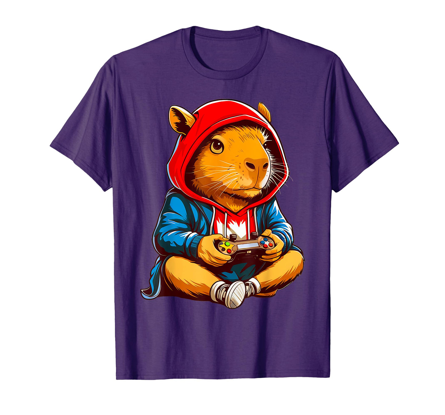 Capybara Video Games Funny Gaming Capy Men Teen Boys Kids T-Shirt