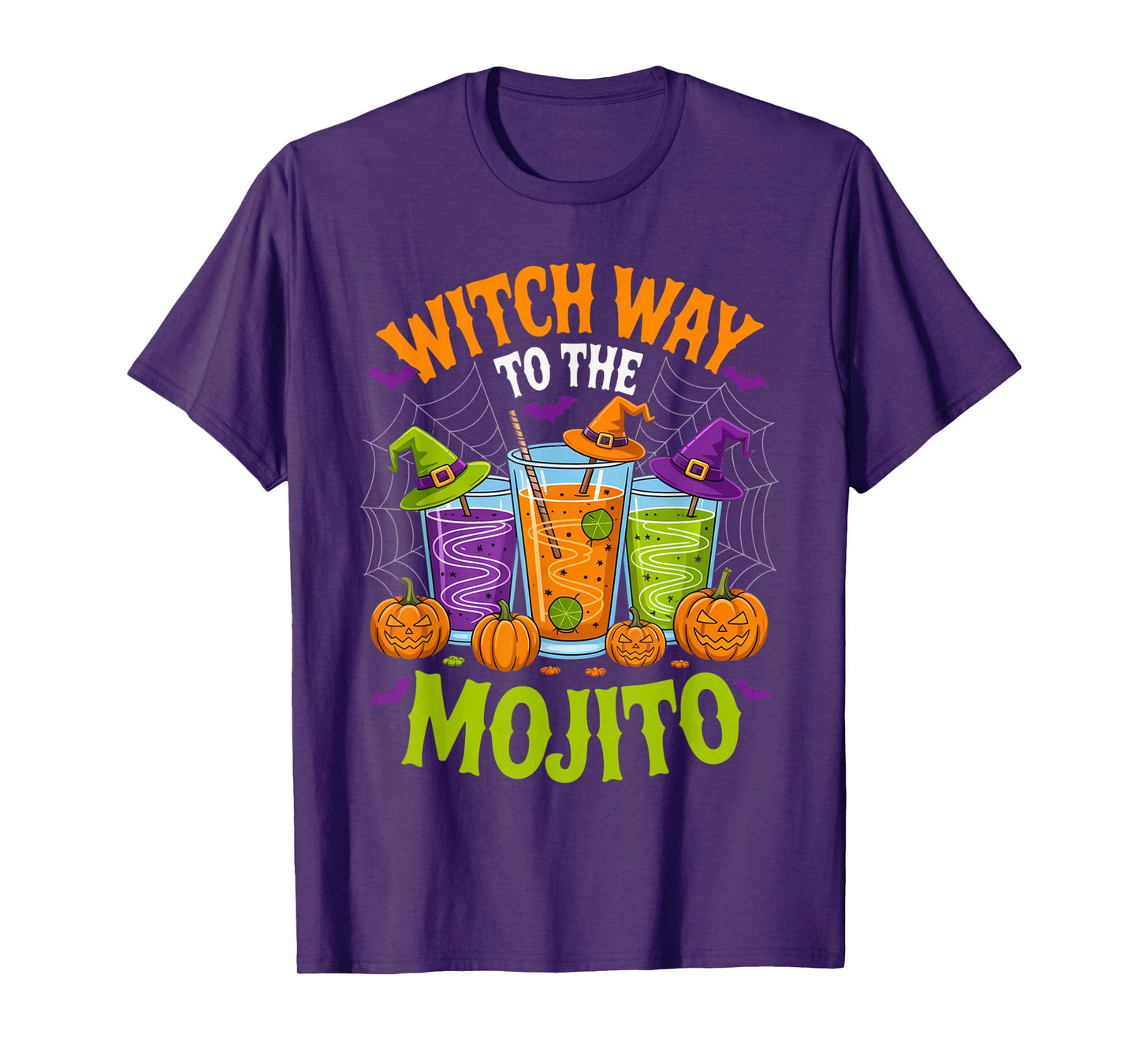 Witch Way to The Mojito Funny Halloween Cocktail Outfit T-Shirt