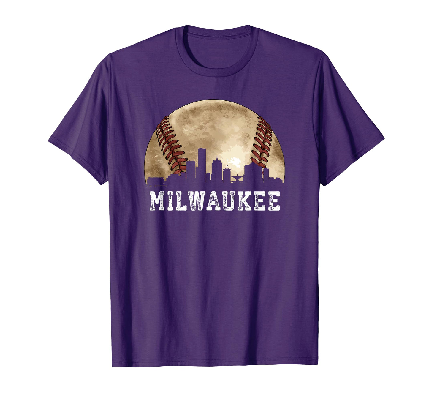 Milwaukee Skyline City Vintage Baseball Lover T-Shirt
