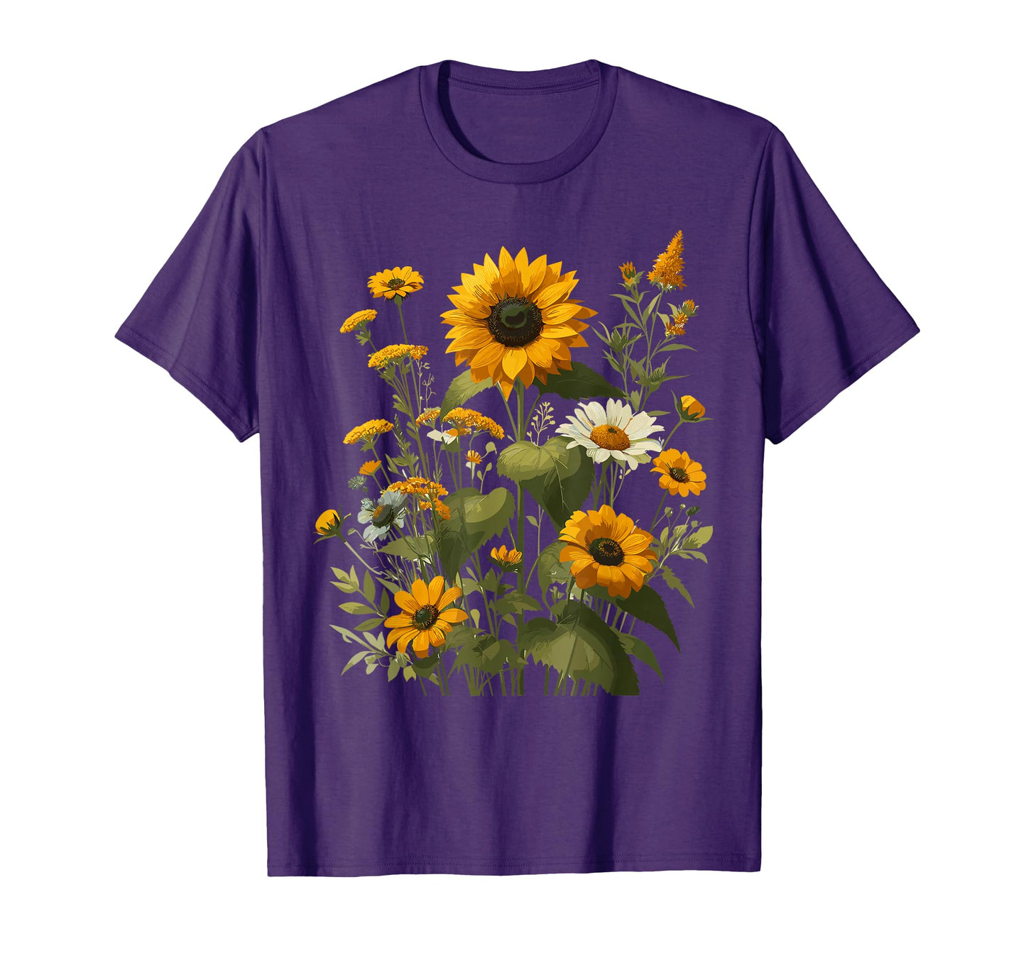 Sunflower Wildflower Botanical Plant Gardening T-Shirt