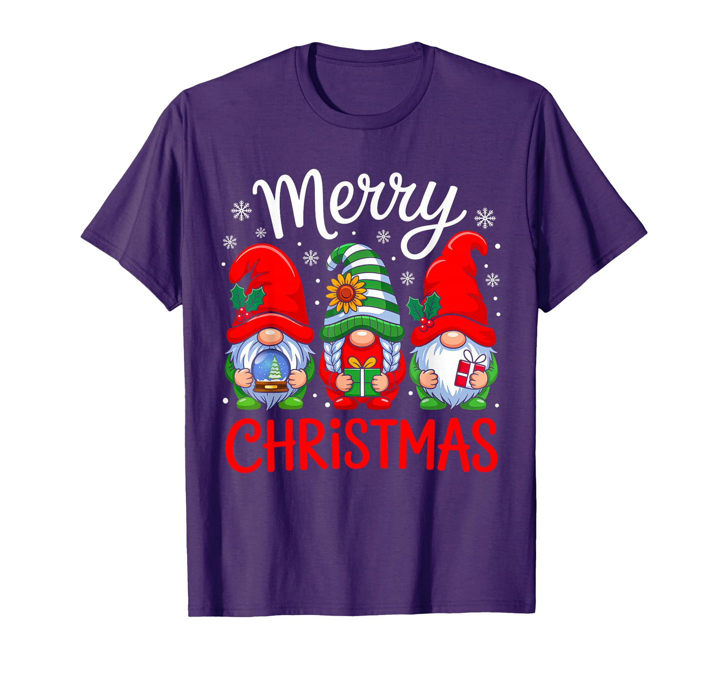 Cute Gnomes Merry Christmas Light Family Gnome Xmas Matching T-Shirt