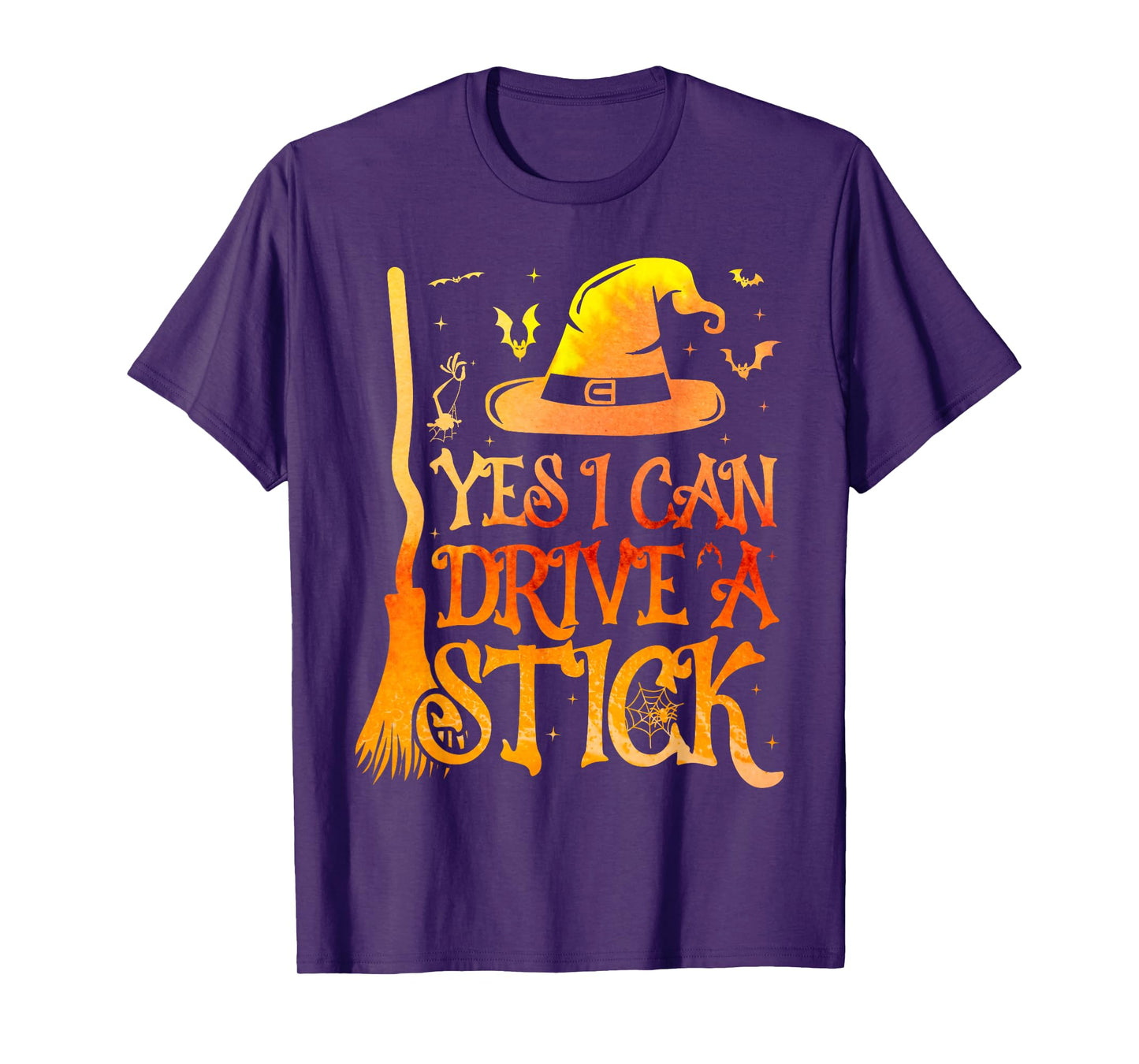 Yes I Can Drive A Stick Funny Witch Halloween T-Shirt