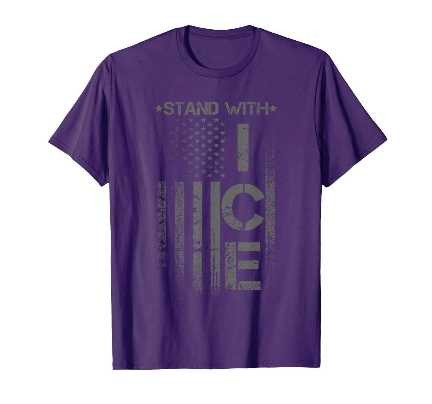 Border Patrol Support ICE Immigration Officers American Flag T-Shirt