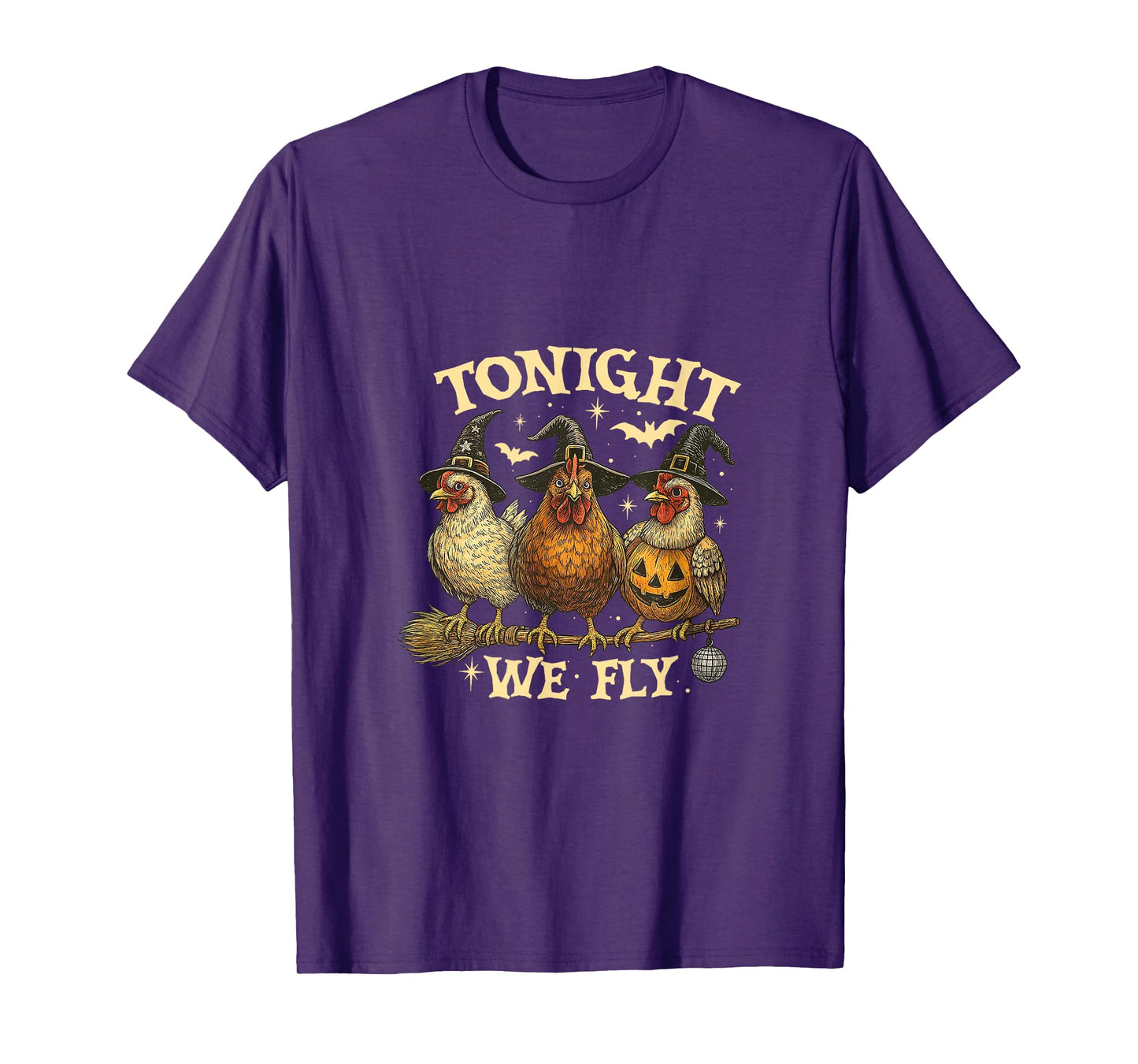 Tonight We Fly Funny Chicken Spooky Season Farm Halloween T-Shirt