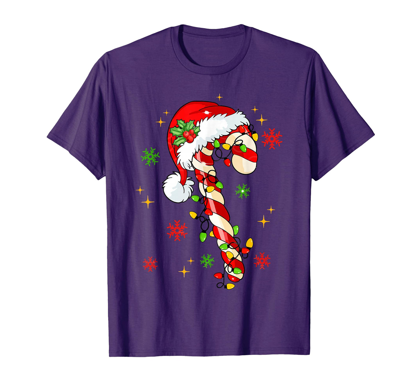 Funny Candy Cane Christmas Santa Hat Kids Toddler Women Men T-Shirt