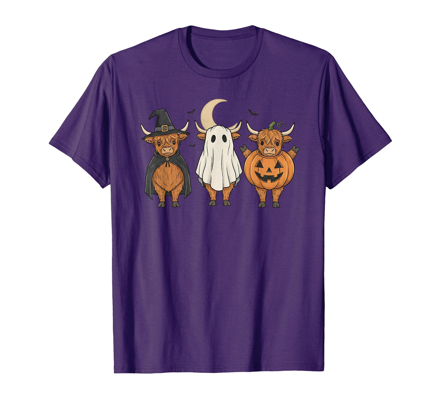 Halloween Highland Cows Costume Cute Party T-Shirt