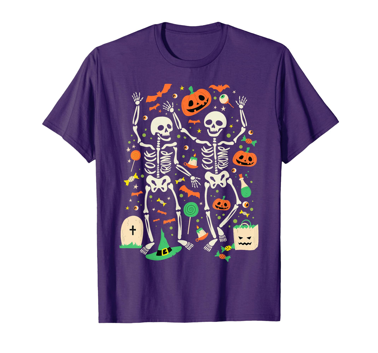 Funny Floral Skeleton Halloween Spooky Costume T-Shirt