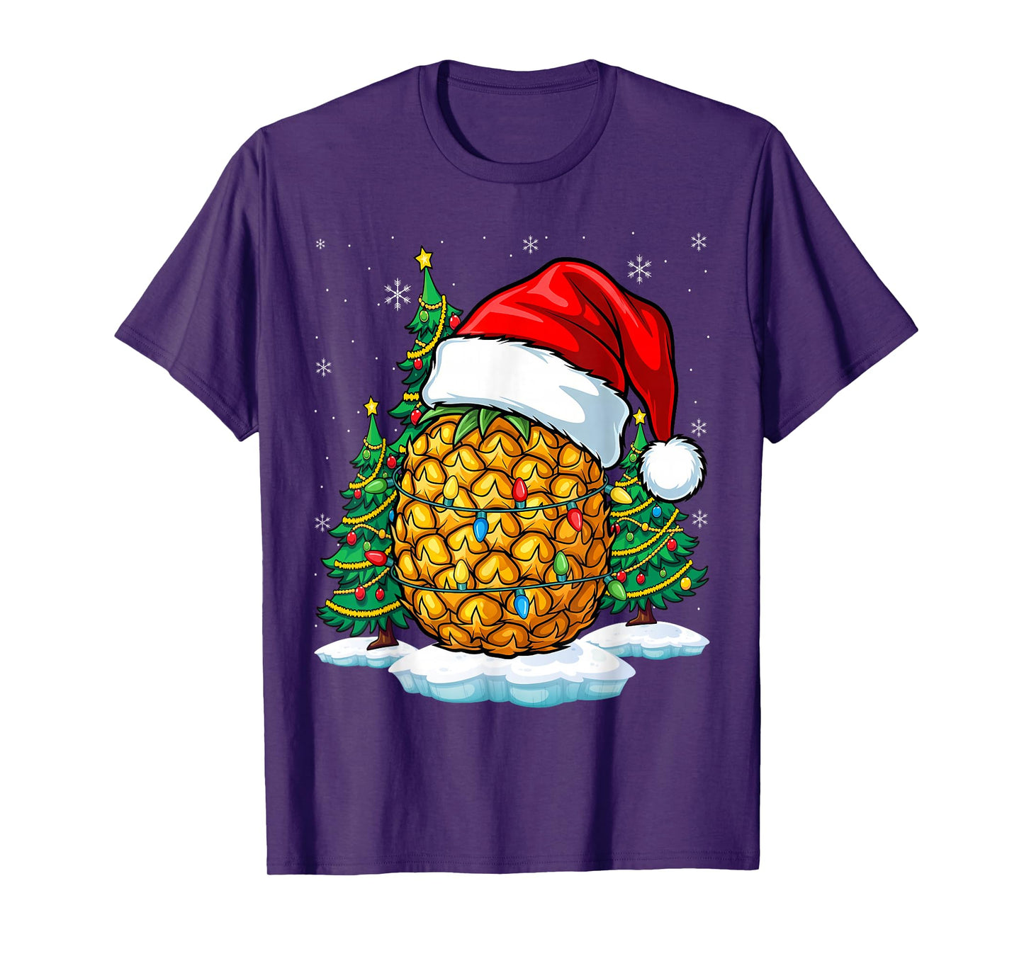 Family Hawaiian Christmas Pineapple Santa Tree T-Shirt