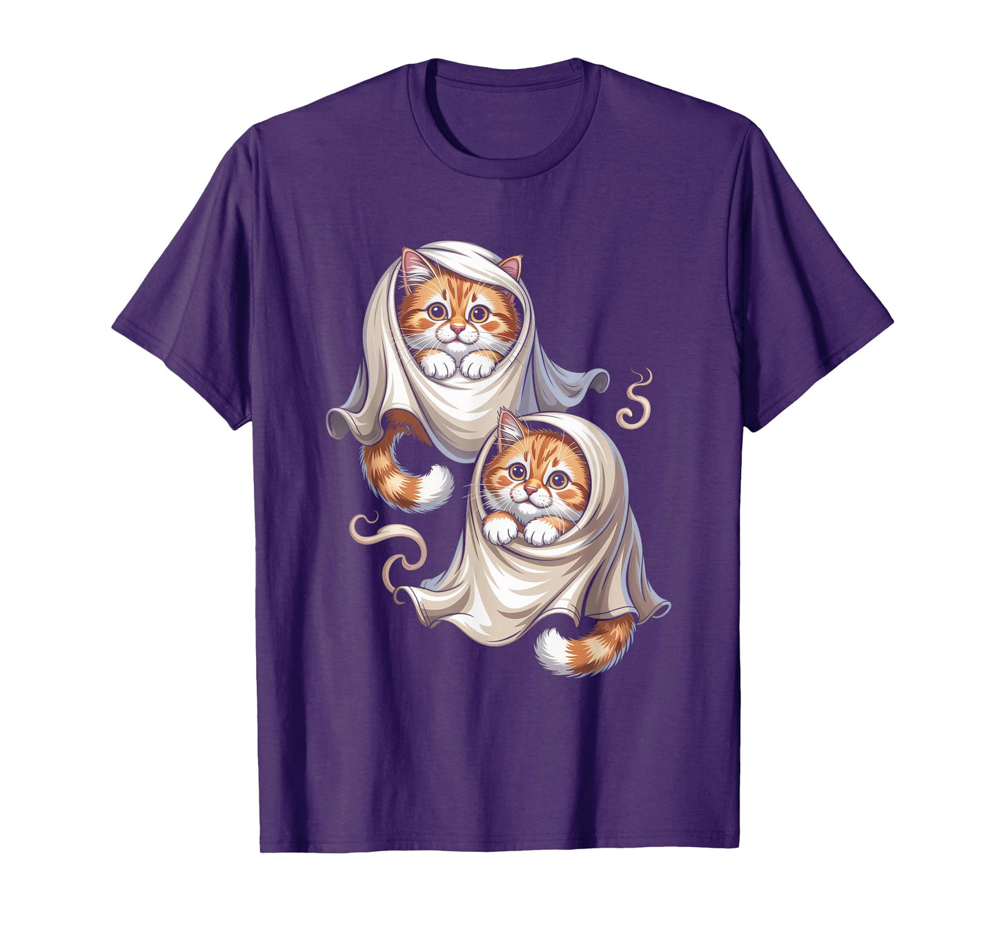 Ghost Cat Meme Funny Halloween Costume for Men Women Kids T-Shirt