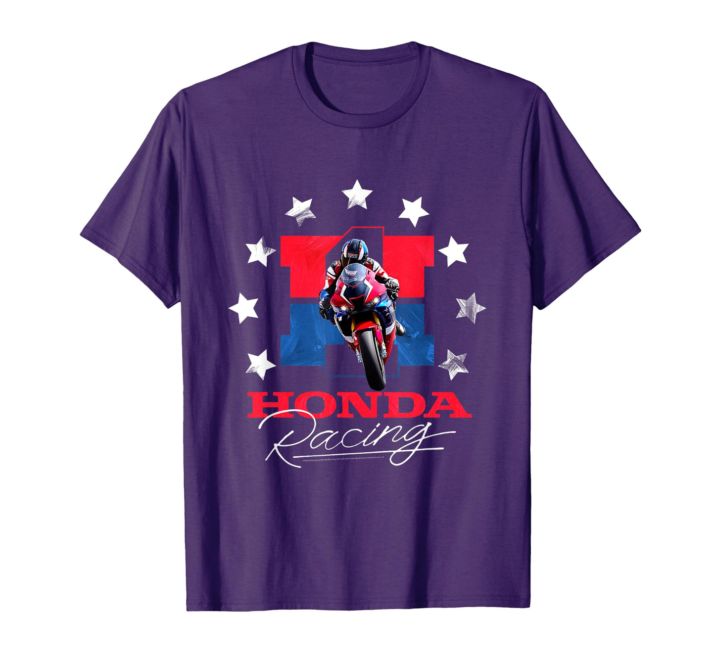 Honda Racing Red White & Blue Stars Sports Bike T-Shirt