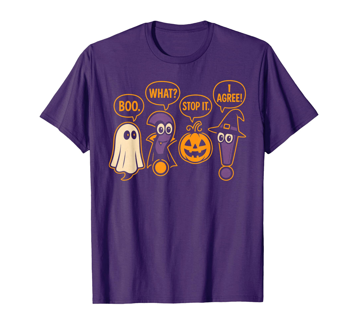 Wait What Stop It I Agree Funny Grammar Teacher Halloween T-Shirt