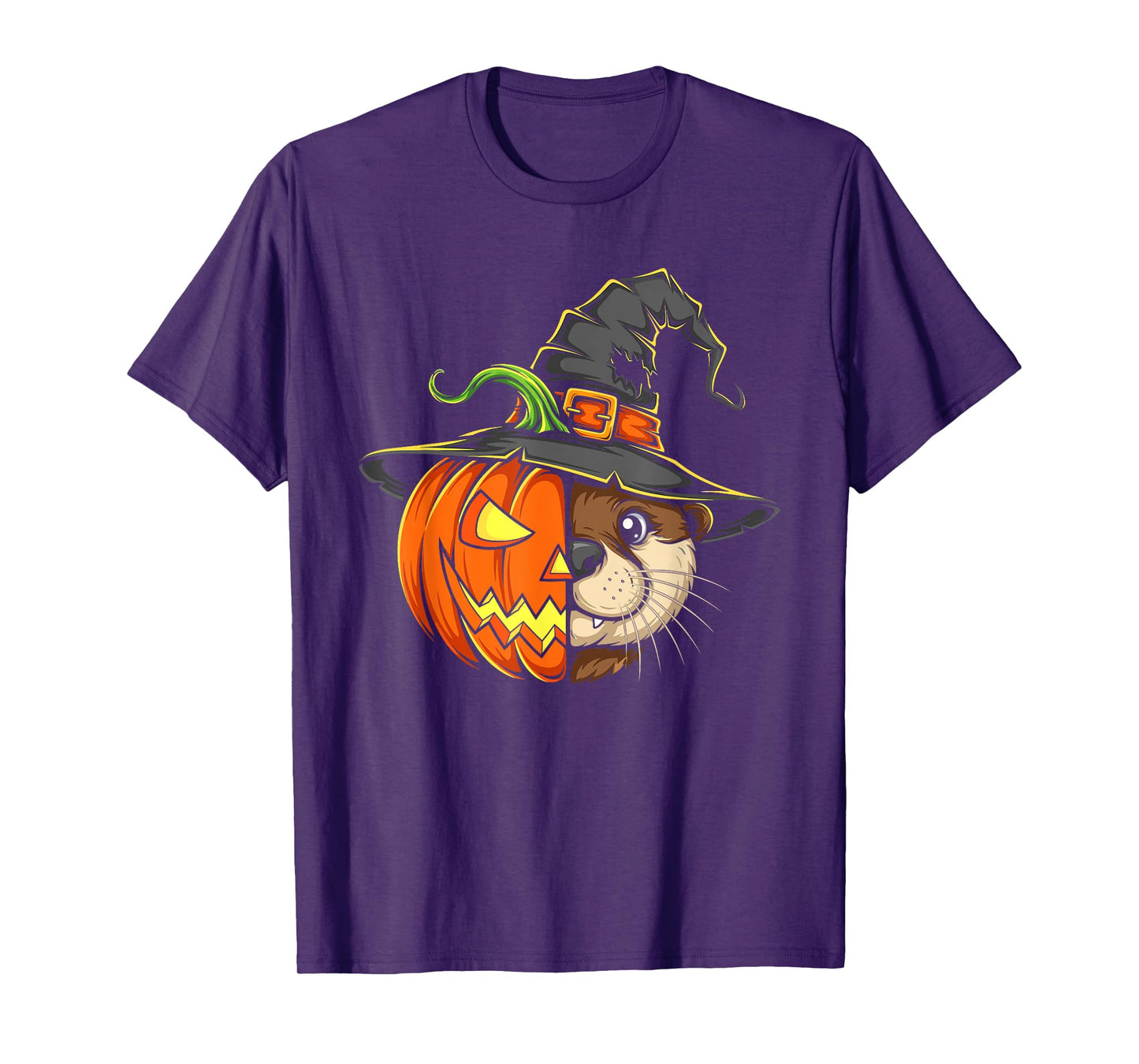 Otter Pumpkin Jack O Lantern Halloween Kids Mens Womens T-Shirt