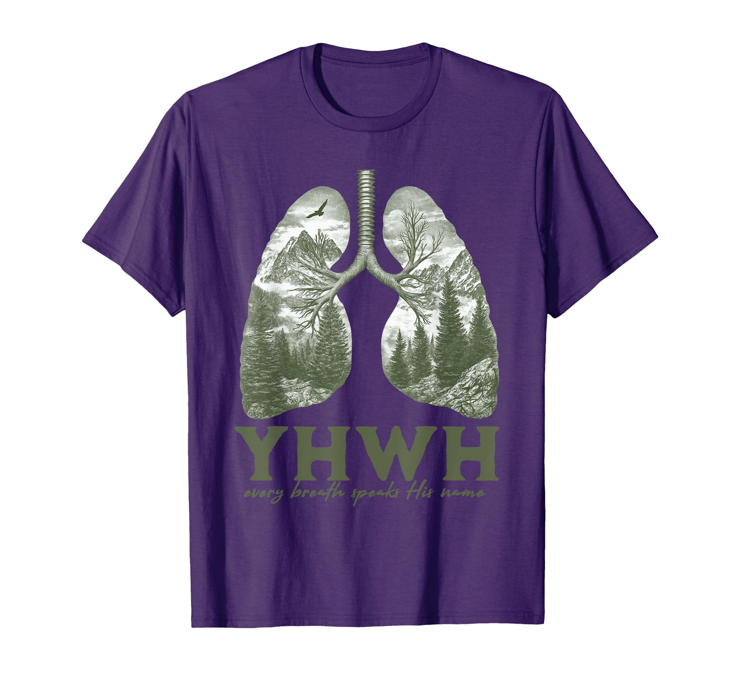 Floral Lung Christian Our Very Breath Speaks His Name YHWH T-Shirt