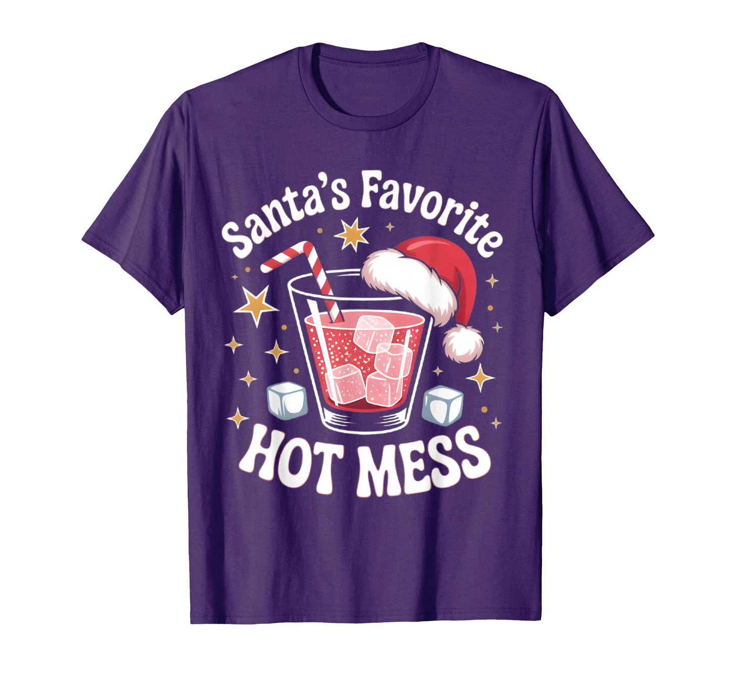 Santa's Favorite Hot Mess Christmas Funny Margarita T-Shirt