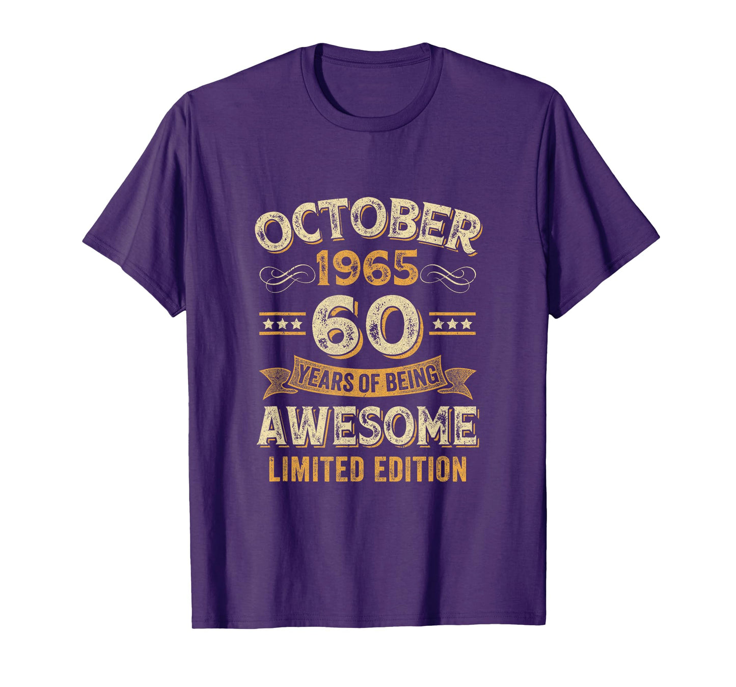 60 Years Awesome Vintage October 1965 60Th Birthday T-Shirt