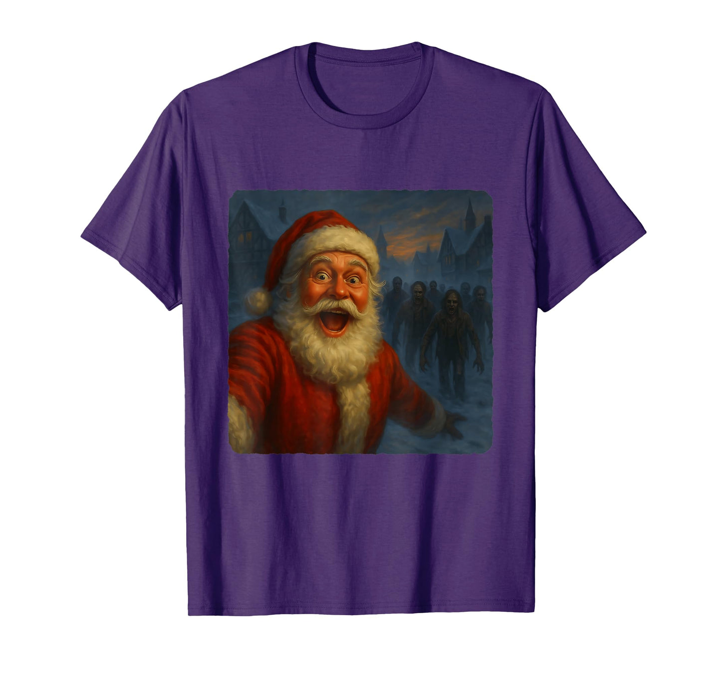 Santa Claus Selfie Zombies Apocalypse Humor Funny Halloween T-Shirt